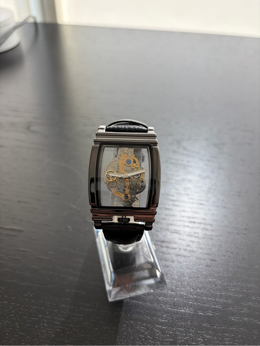 Brand New Skeleton Dial Men's Watch - Black